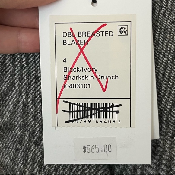 Theory Double-Breasted Linen Tailored Blazer Grey Minimalist Quiet Luxury Size 4 - Picture 7 of 14